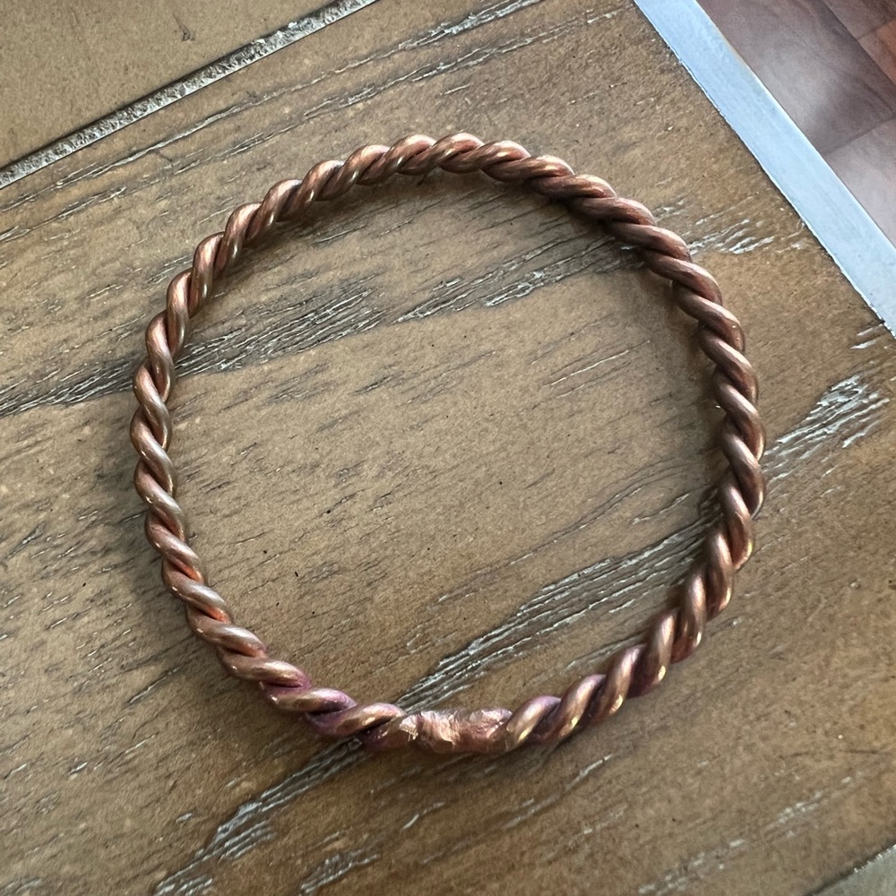Vintage Solid Copper Rope Bangle Bracelet